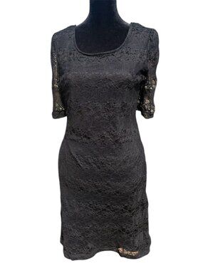 A.‎ Byer Y2K vintage whimsigoth L full lace short sleeve dress Low back goth